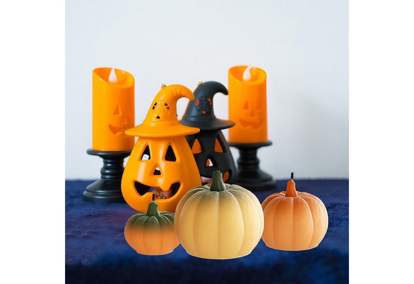 FOUORTUNATE-BEE Silikonform 3er Set Kürbis-Silikonformen für Kerzen & Halloween-DIY, (3-tlg), Kürbisformen für Duftkerzen, Seife & kreative Bastelprojekte
