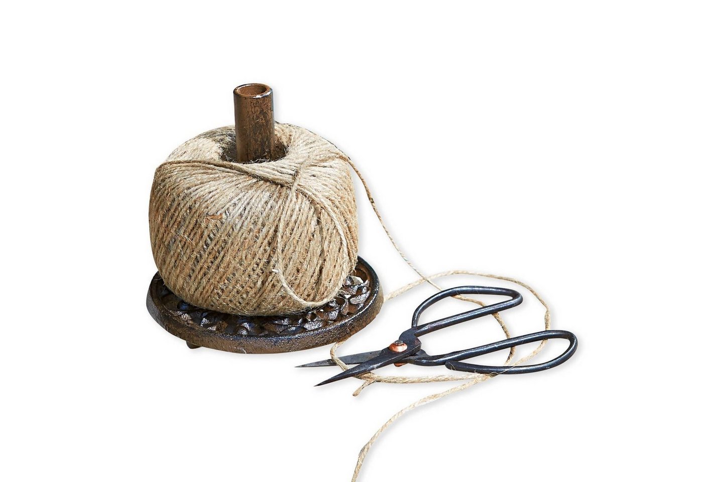 Mirabeau Gartenfigur Schnurhalter mit Schere Winsome braun