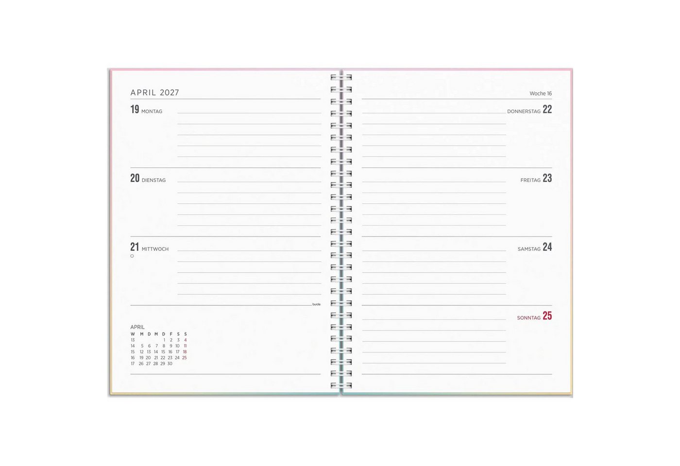 Jahresplaner Kalender 26/27 Senator A5 Regenbogen Bild 3