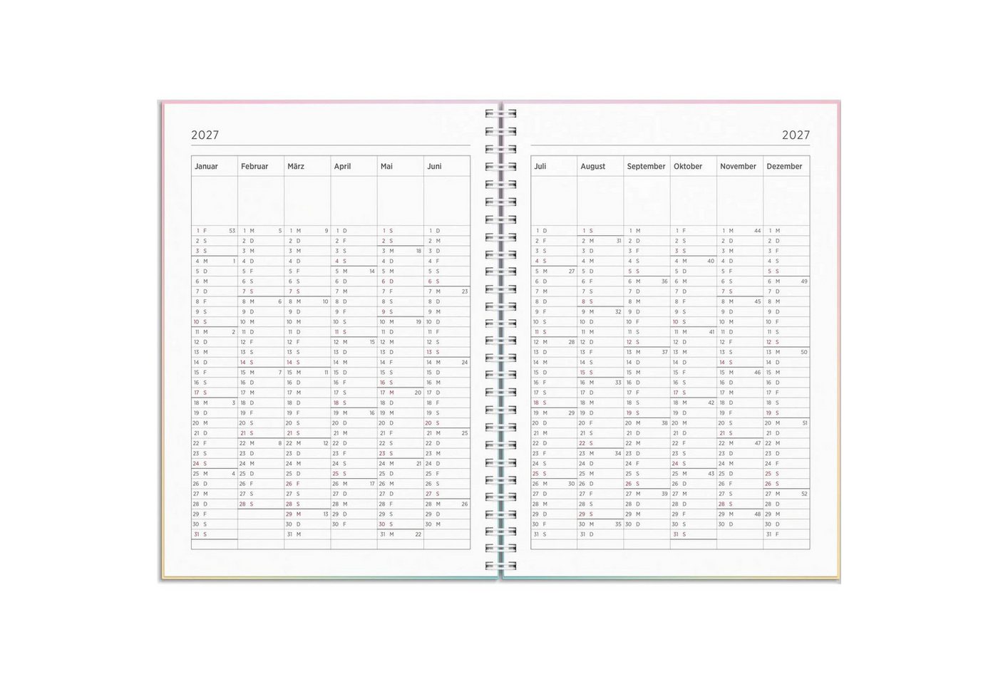 Jahresplaner Kalender 26/27 Senator A5 Regenbogen Bild 4