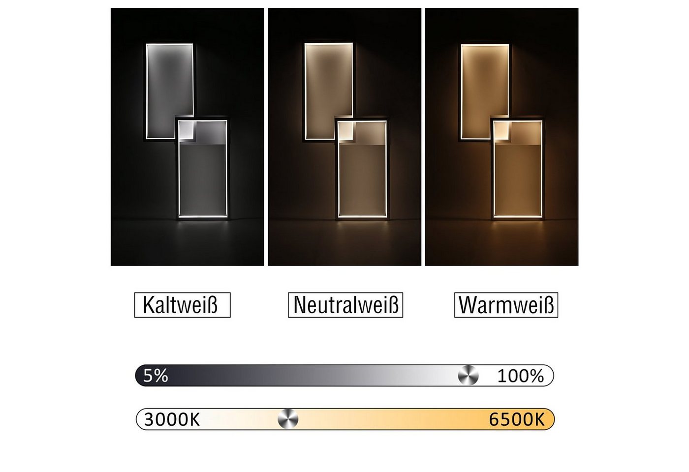 Nettlife LED Deckenleuchte Stufenlos dimmbare LED-Deckenleuchte, Dimmbar mit Fernbedienung, LED fest integriert, Warmweiß, Neutralweiß, Kaltweiß, für Wohnzimmer Schlafzimmer Küche Esszimmer Arbeitszimmer Bild 2