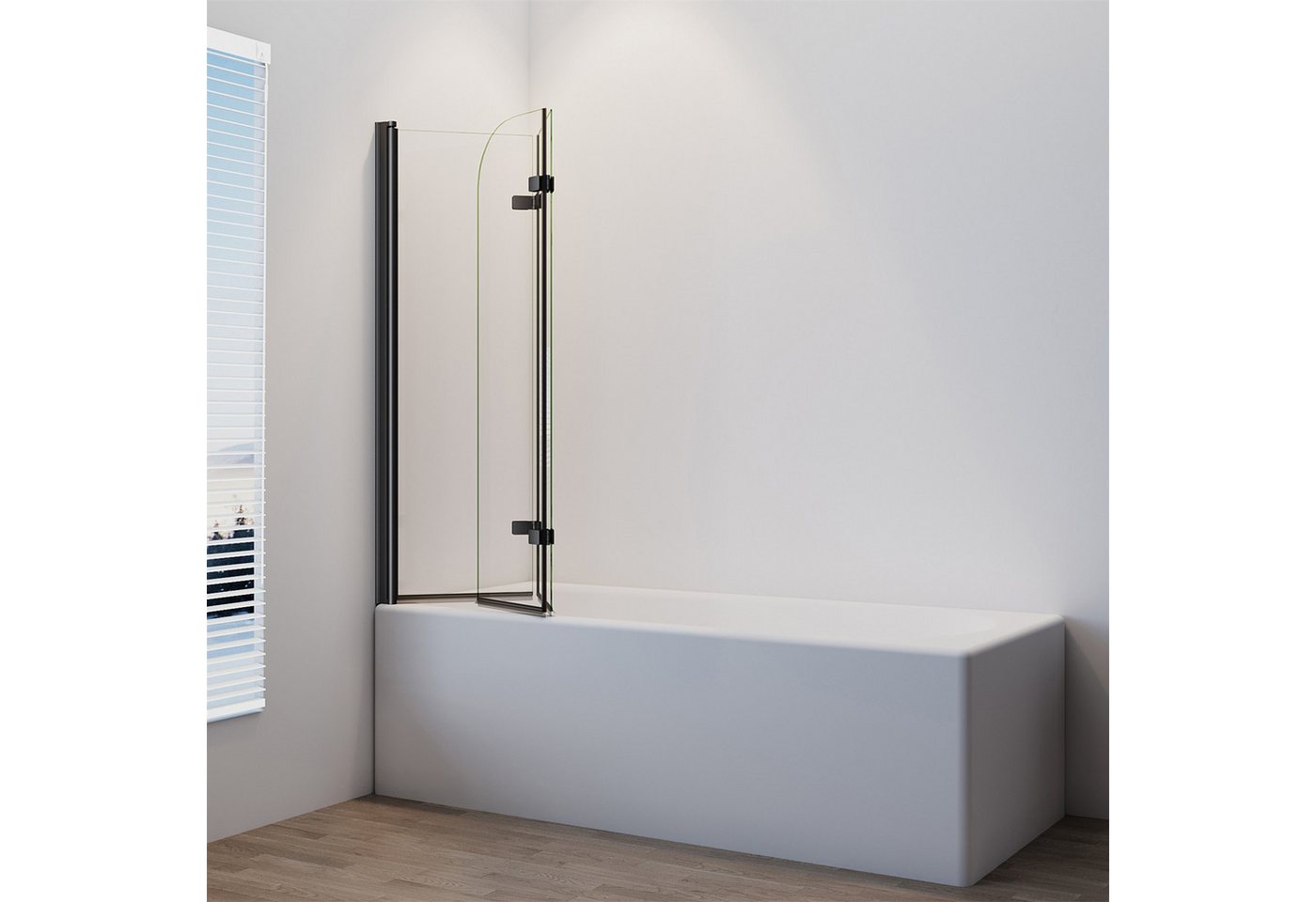 IMPTS Badewannenaufsatz Duschwand für Badewanne 3-teilig Badewannenaufsatz, Sicherheisglas, (Set, 3 tlg), Faltwand Badewannenfaltwand Duschtrennwand