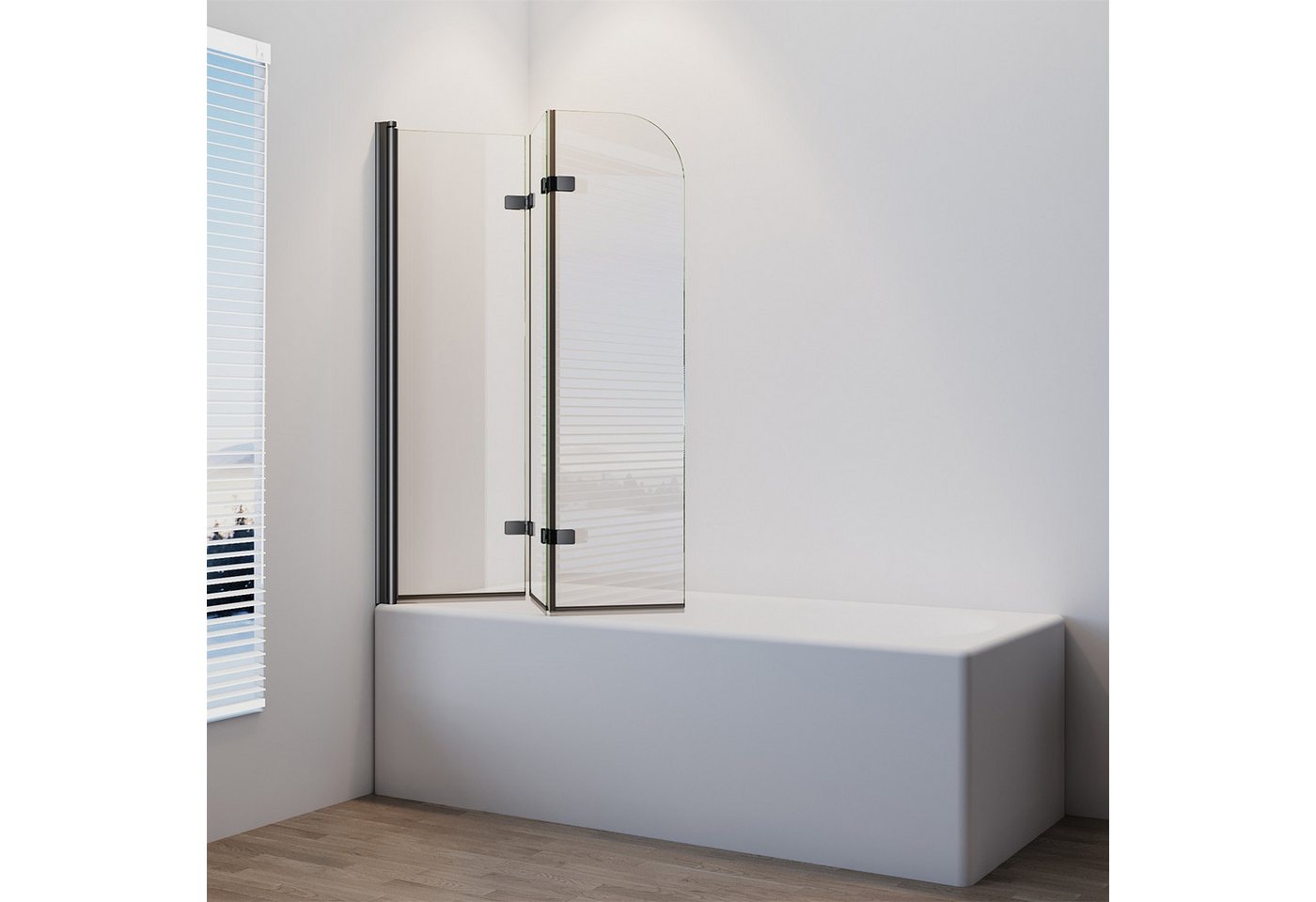 IMPTS Badewannenaufsatz Duschwand für Badewanne 3-teilig Badewannenaufsatz, Sicherheisglas, (Set, 3 tlg), Faltwand Badewannenfaltwand Duschtrennwand Bild 3