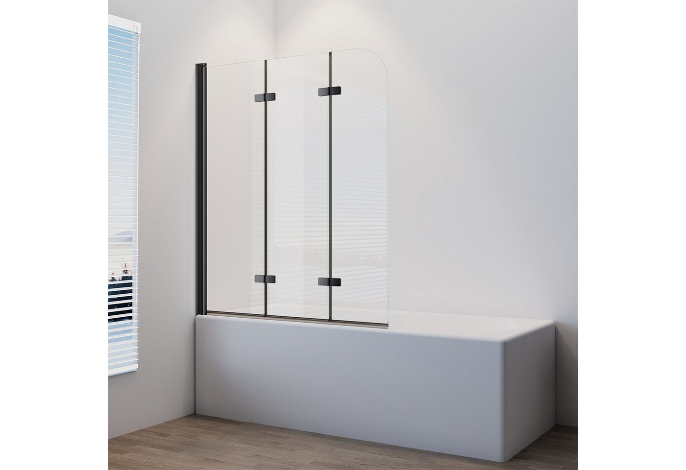 IMPTS Badewannenaufsatz Duschwand für Badewanne 3-teilig Badewannenaufsatz, Sicherheisglas, (Set, 3 tlg), Faltwand Badewannenfaltwand Duschtrennwand Bild 5
