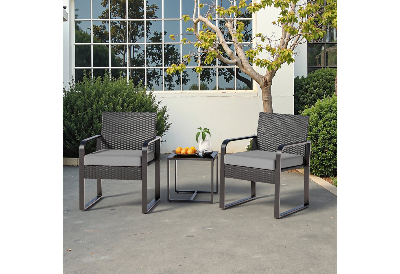 Bealife Balkonset,Garten Balkonmöbel-Sets(3er Set), Bestehend aus zwei Einzelsitzen und einem Tisch