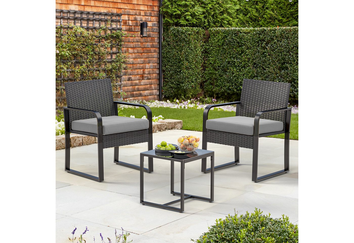 Bealife Balkonset,Garten Balkonmöbel-Sets(3er Set), Bestehend aus zwei Einzelsitzen und einem Tisch Bild 5