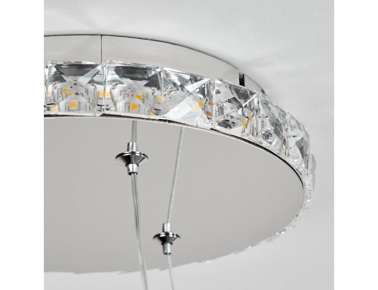 hofstein Hängeleuchte »Bondeno« dimmbare Pendellampe aus Metall/Glas/Kristalle in Chrom/Klar, 3000 Kelvin, Hängelampe dimmbar über Lichtschalter, 3400 Lumen Bild 5