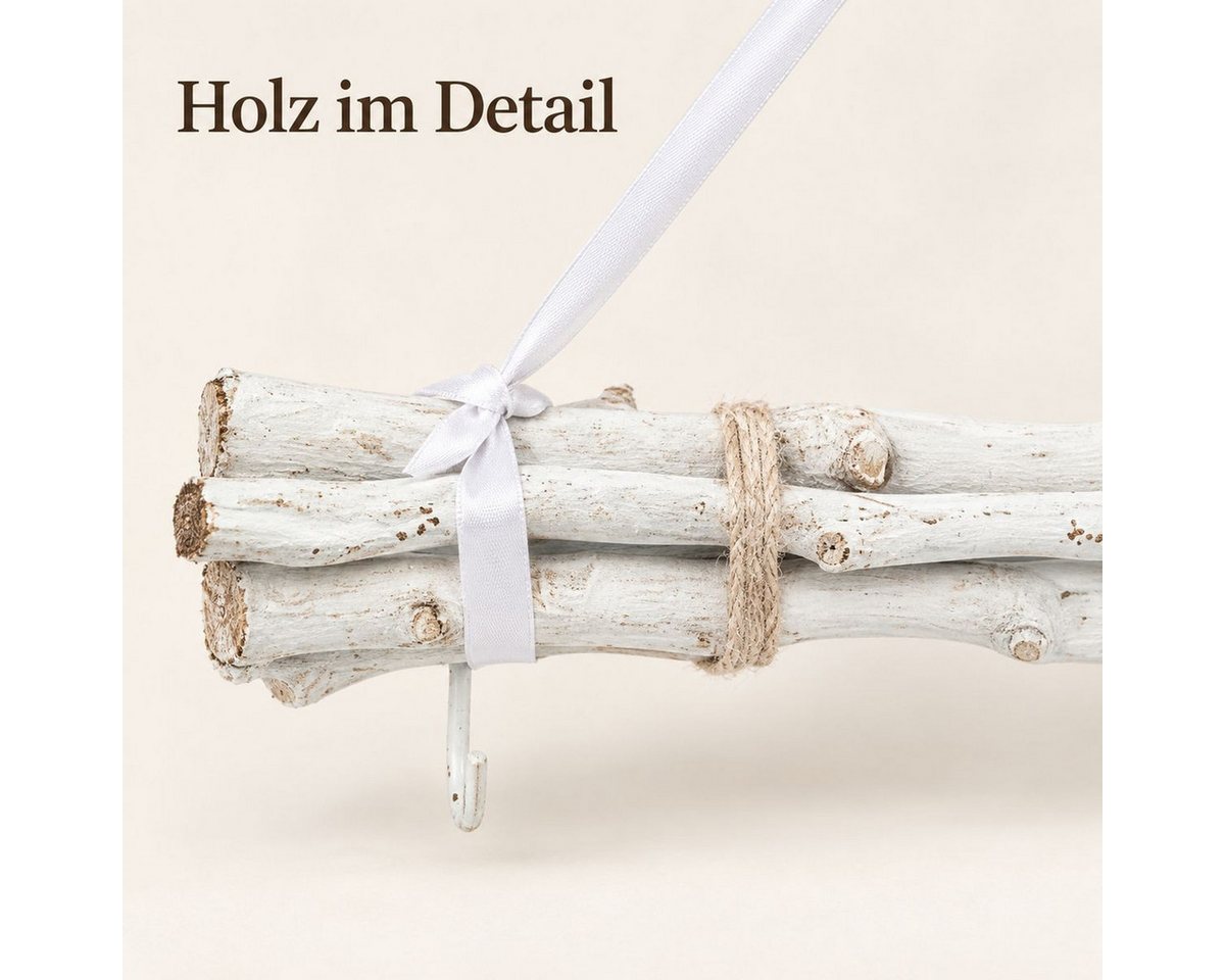 NaDeco Bastelnaturmaterial Maulbeeren Bündel weiß ca. 80cm, mit 8 Haken und Kordel