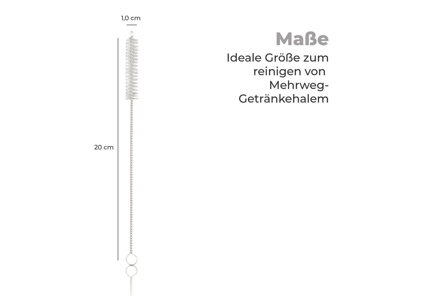 Bestlivings Trinkhalme verschiedene Sets, (2 teilig), wiederverwendbare Reinigungsbürste mit Nylon Borsten Bild 3
