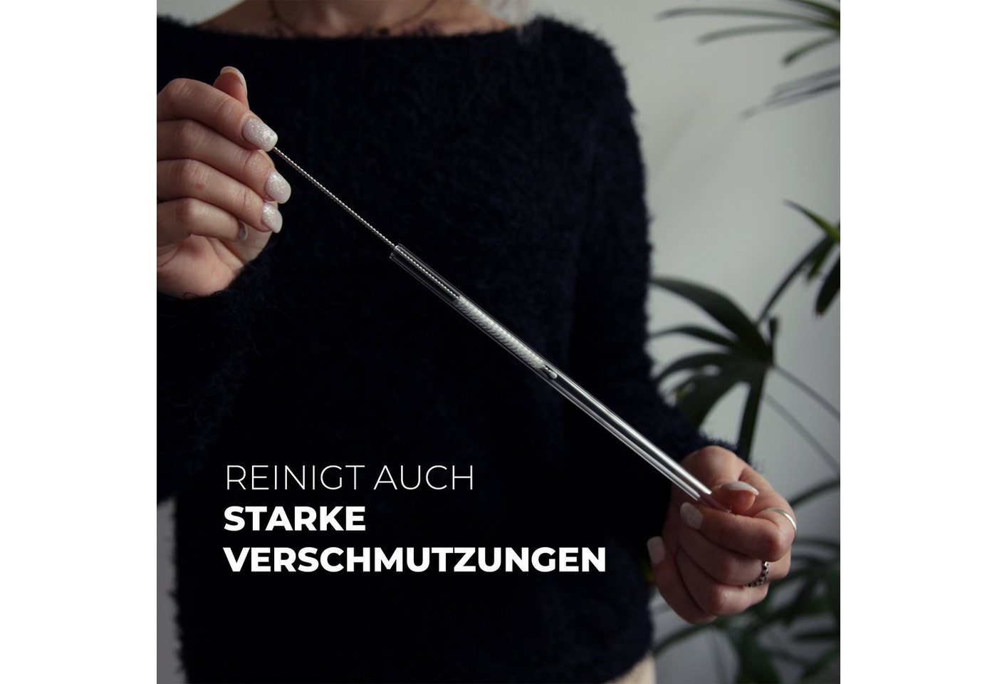 Bestlivings Trinkhalme verschiedene Sets, (2 teilig), wiederverwendbare Reinigungsbürste mit Nylon Borsten Bild 5