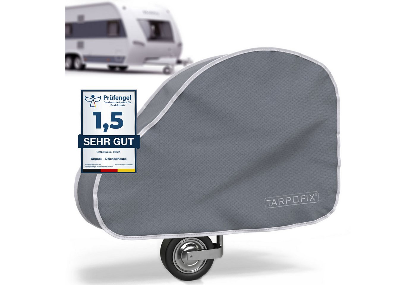 Tarpofix® Schutzplane Deichselabdeckung Anhänger 92x15x58 cm (Deichselhaube Wohnwagen), wasserdicht, UV-beständig Bild 3
