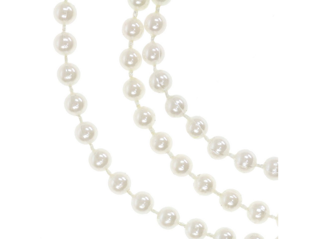 Mabella Decorbänder GmbH Bastelperlen Perlenband Crème 4mm 20m für Hochzeit Deko und Basteln