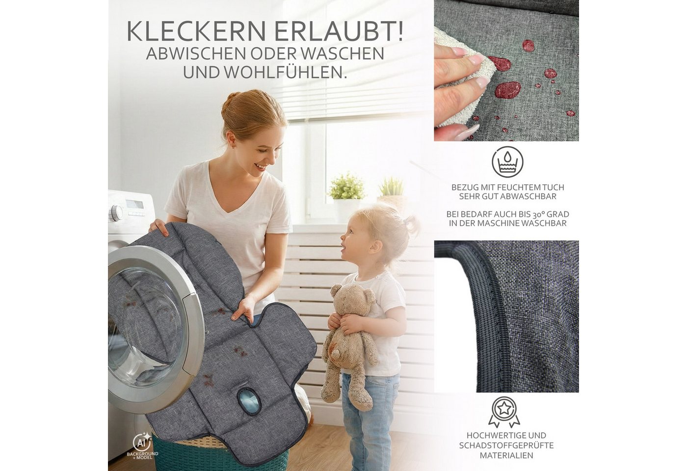BambiniWelt by Rafael K. Hochstuhlauflage Ersatzbezug Sitzkissen kompatibel mit PEG PEREGO Prima Pappa Diner