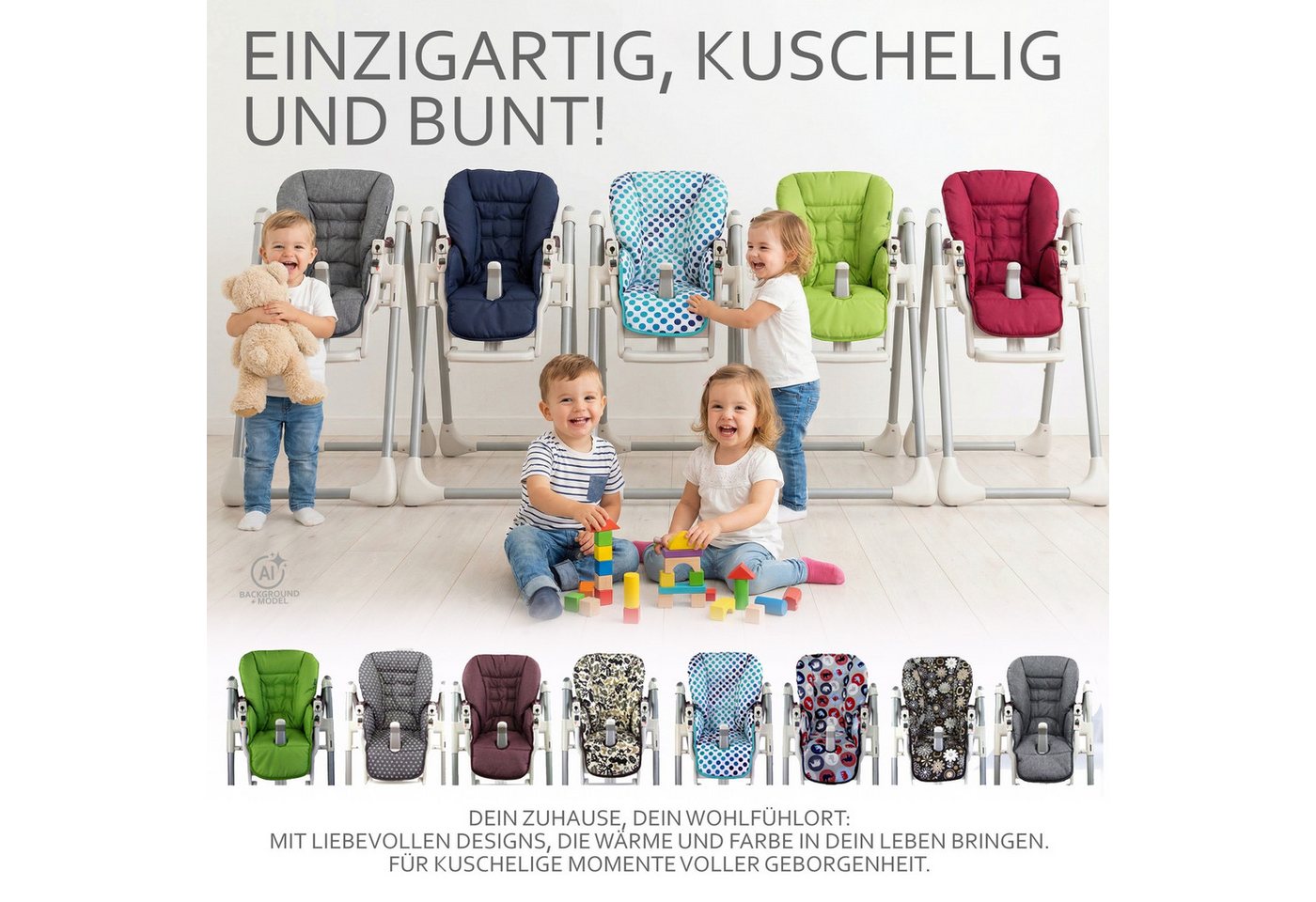 BambiniWelt by Rafael K. Hochstuhlauflage Ersatzbezug Sitzkissen kompatibel mit PEG PEREGO Prima Pappa Diner Bild 3
