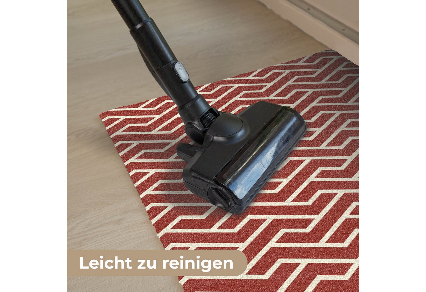 MuchoWow Fußmatte Rot - Beige - Muster - Linien, Rechteckig, innen Schmutzfangmatte, Tür, Schmutzfänger Flur, Teppich 60x40 cm Bild 5