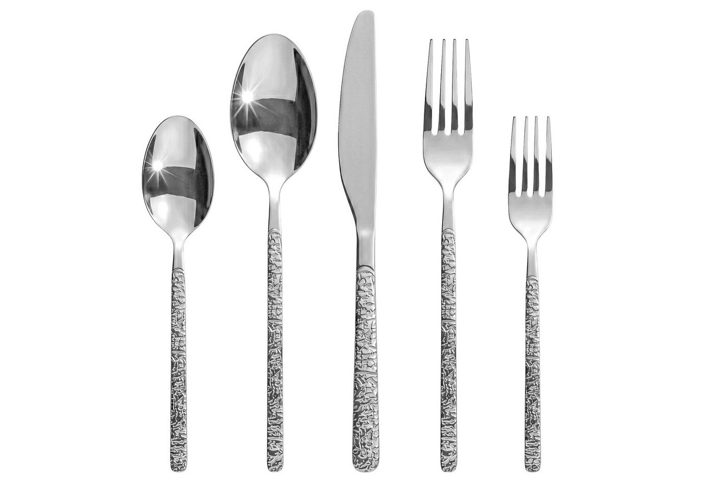Roxlin Besteck-Set Roxlin Besteckset 30-tlg Stein Design Edelstahl, Gold/Schwarz/Silber, 6 Personen, Edelstahl Bild 3
