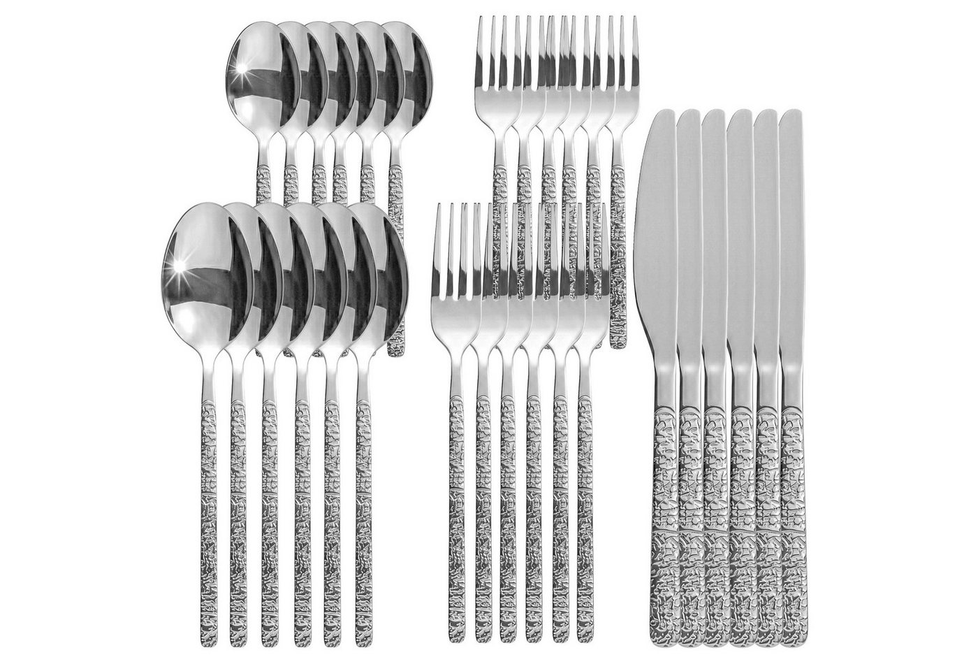 Roxlin Besteck-Set Roxlin Besteckset 30-tlg Stein Design Edelstahl, Gold/Schwarz/Silber, 6 Personen, Edelstahl Bild 5
