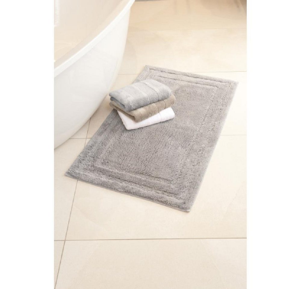 Cawö Badematte Badteppich Frame Uni Travertin (60x100cm) Bild 5