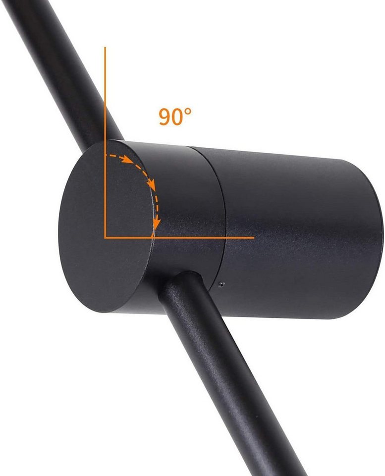 Nettlife LED Wandleuchte 60/100CM Schwarz Modern Flurlampe Wandlampe, Schwenkbar 90°, LED fest integriert, Warmweiß, für Wohnzimmer Schlafzimmer Flur Treppenhaus Bett Küche Bild 4