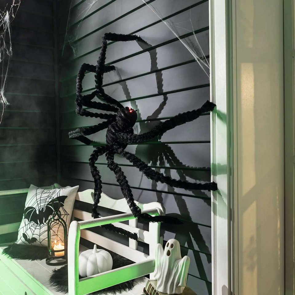 Home-trends24.de LED Dekofigur XXL LED Spinne Herbst Halloween Deko gruselig schwarz Ø 150 cm, LED fest integriert Bild 2