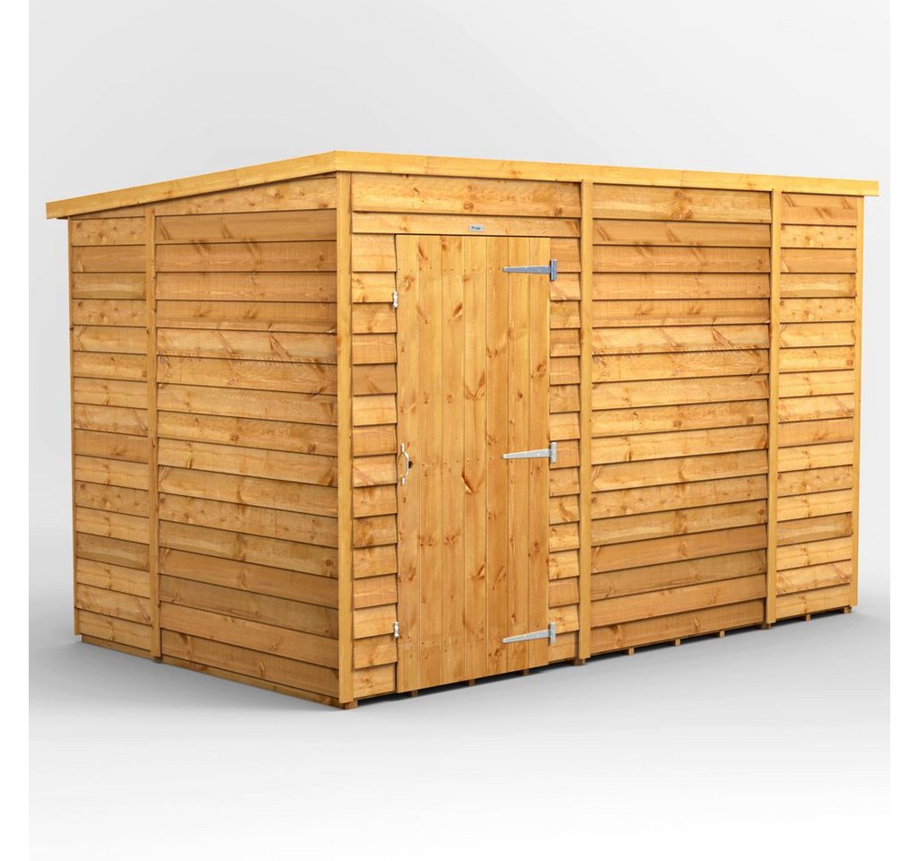 Powersheds Gartenhaus mit Pultdach und Stülpschalung, Vollholz ohne Fenster, BxT: 300x180 cm, (Polyester-verstärkte DachpaPOPe, gehärtetes Glas, hochwertiges Holz), Hochwertiges Holz