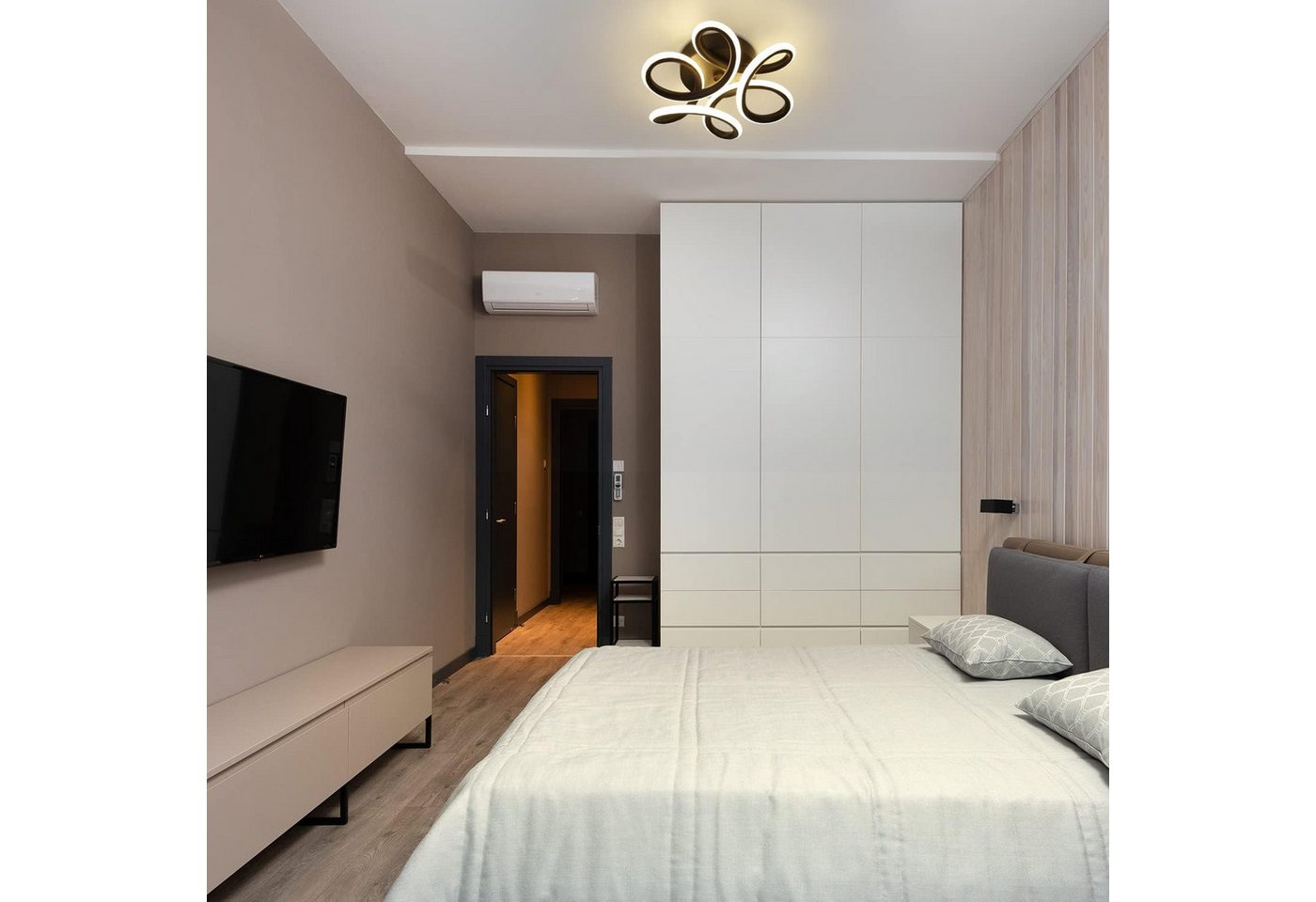 ZMH LED Deckenleuchte Blütenform ø26 x 9 cm, Deckenlampe Metall Acryl, 3000K 1360 Lumen, LED fest integriert, Warmweiß, für Flur Schlafzimmer Küche Wohnzimmer Bild 2