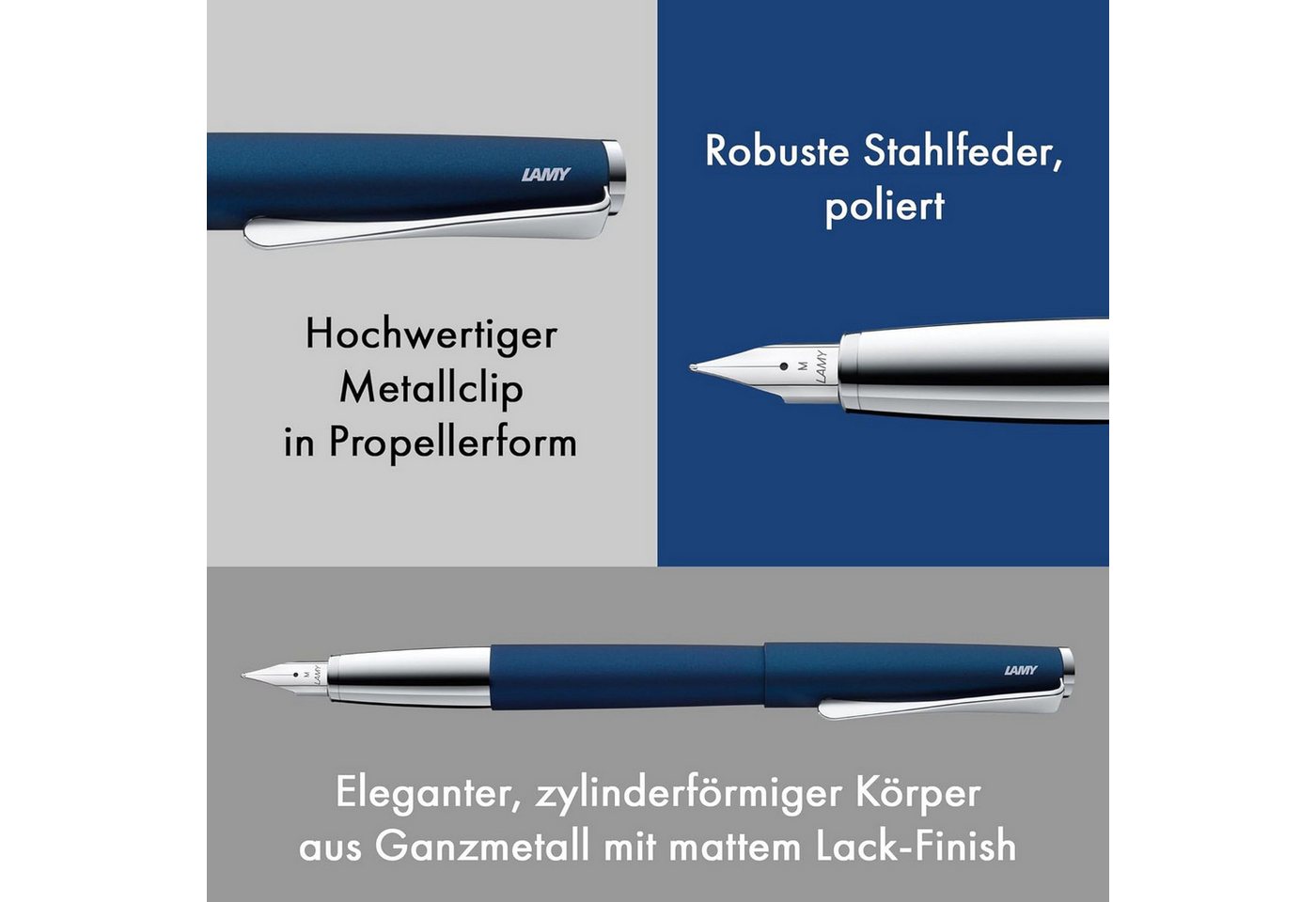 LAMY Füller LAMY studio imperialblue Füller Füller Clip Stahlfeder Strichbreite EF Bild 3