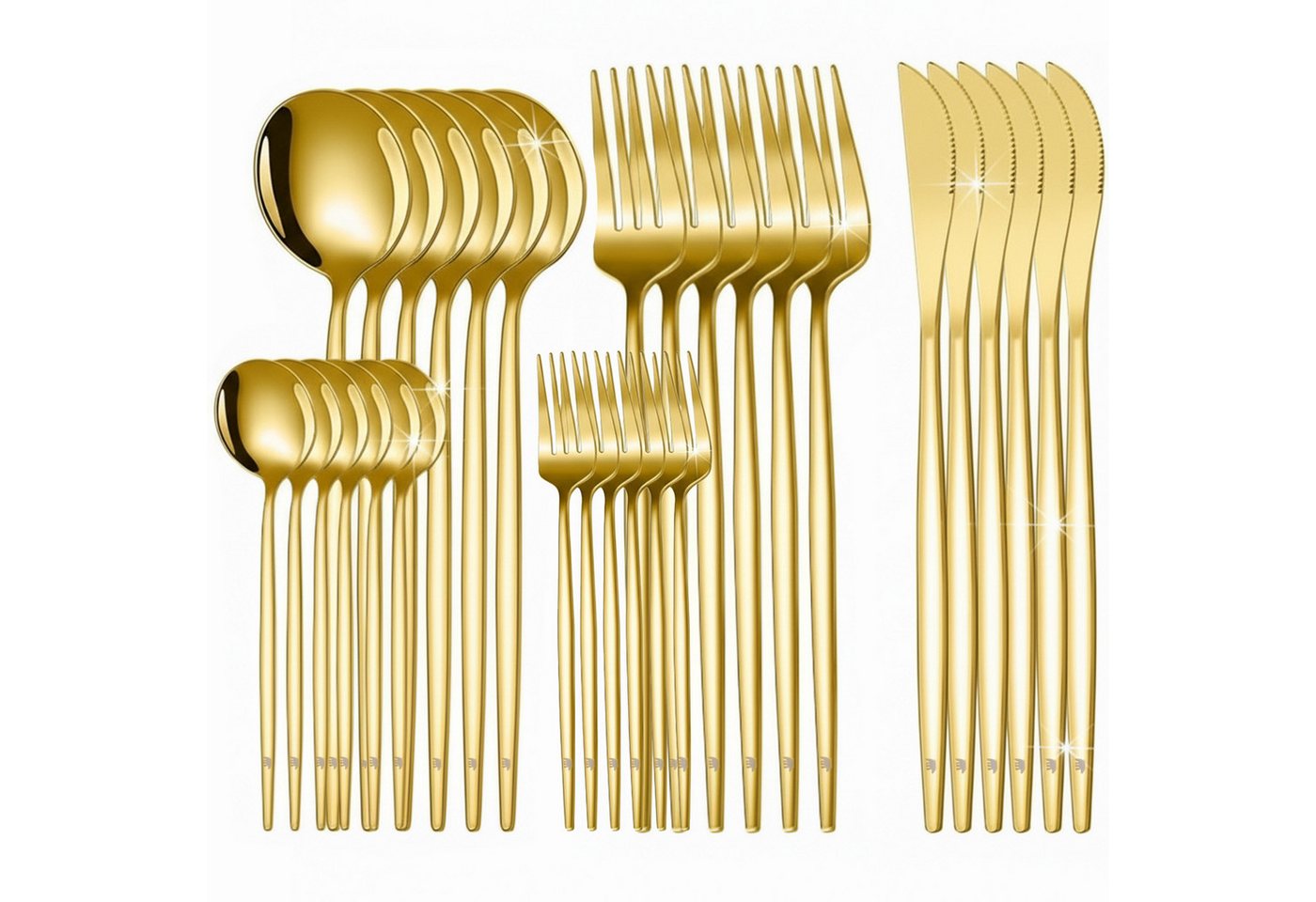 Roxlin Besteck-Set Roxlin Besteckset 30-tlg Standard Design, Gold/Schwarz/Rosa/Silber, 6 Personen, Edelstahl Bild 5