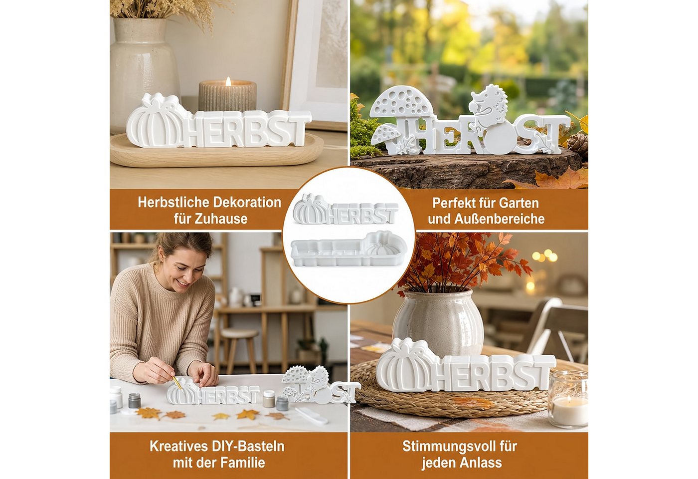 FOUORTUNATE-BEE Silikonform Silikonformen Herbst 2er Set für Halloween Deko, (2-tlg), Herbst Silikonformen 2er Set für Erntezeit & Halloween Bild 5