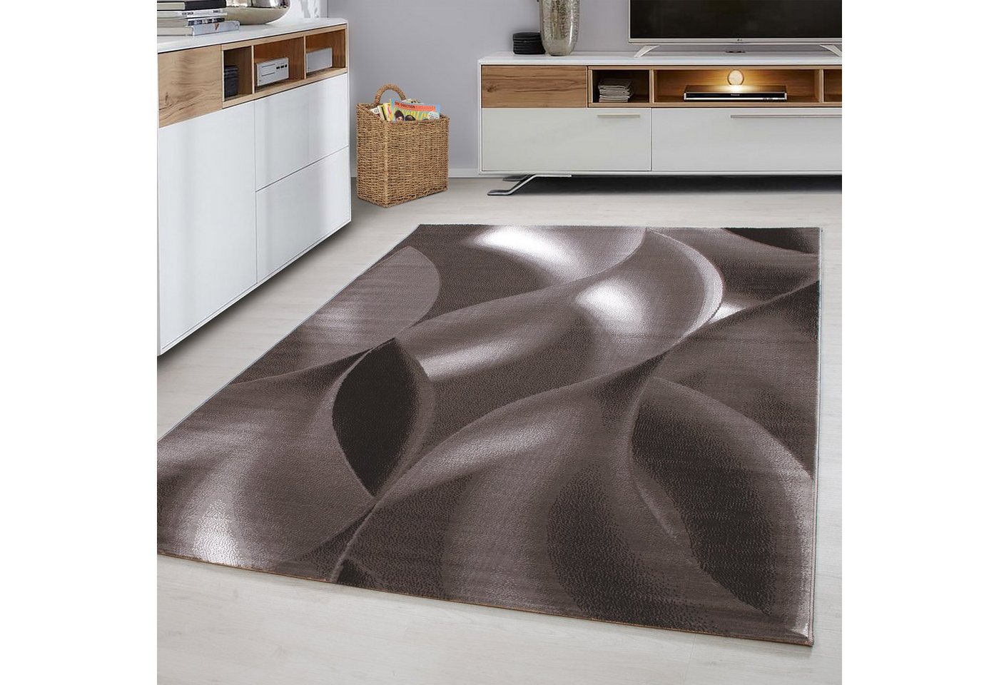 Stilvoll Günstig Teppich mit Abstrakt-Wellen-Design für Wohnzimmer, Läufer, Höhe: 6 mm Bild 2