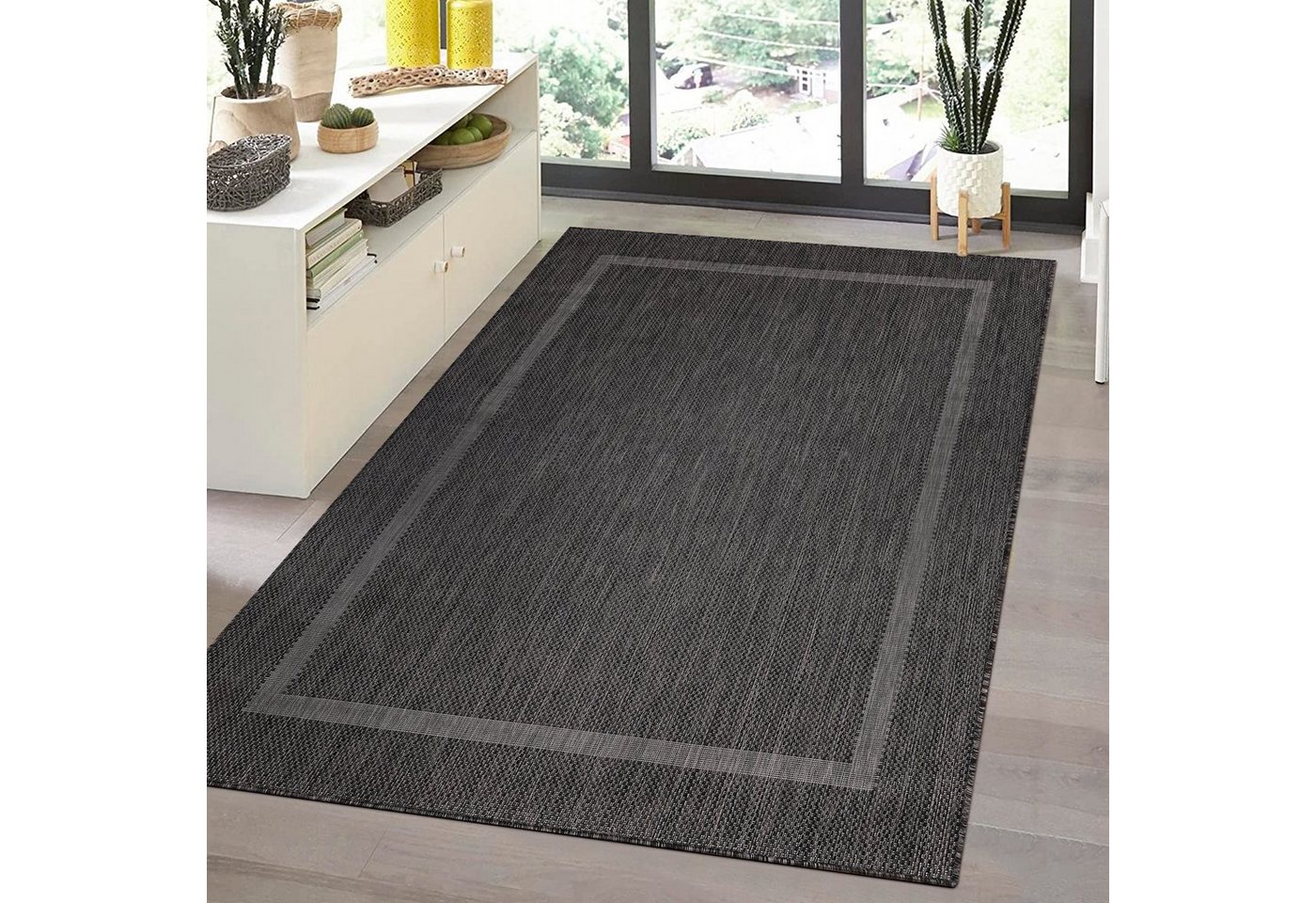 Stilvoll Günstig Outdoorteppich einfarbig für Wohnzimmer, Balkon & Terrasse, Läufer, Höhe: 5 mm Bild 4