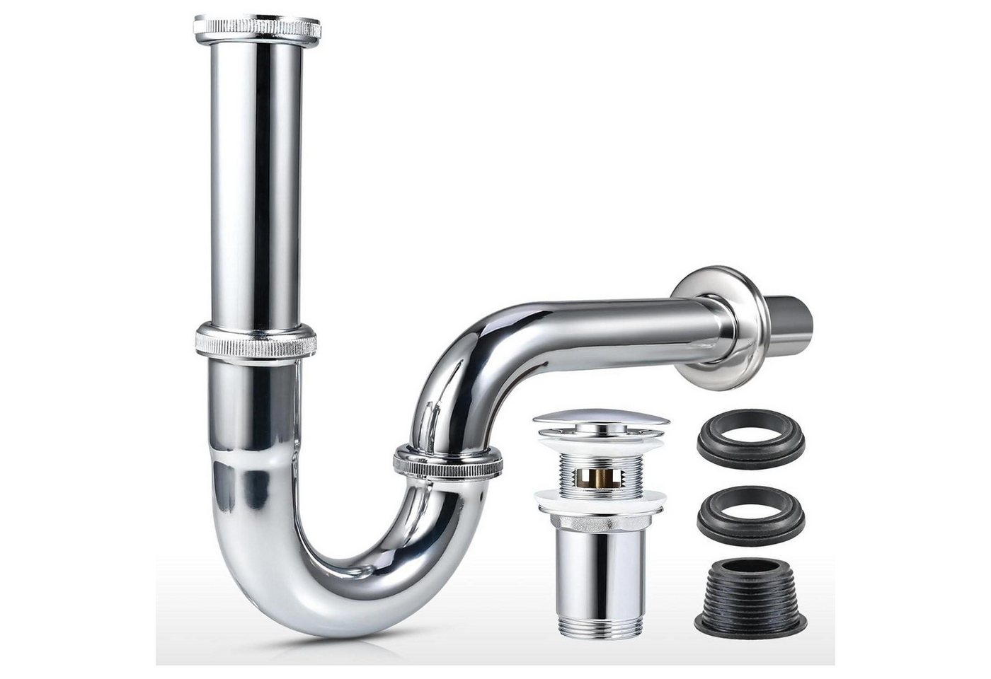 LuxusKollektion Siphon Universal Siphon Waschbecken Röhrensiphon Ablaufgarnitur Abflussrohr Bild 2