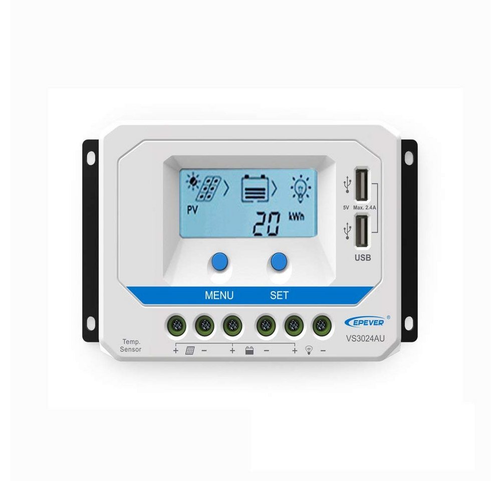 enjoy solar Solarladeregler EPEVER® PWM ViewStar AU Serie 10A-60A, 12V/24VDC, ViewStar AU Serie 10-60A für Systemspannungen von 12V bis 24Volt Bild 4