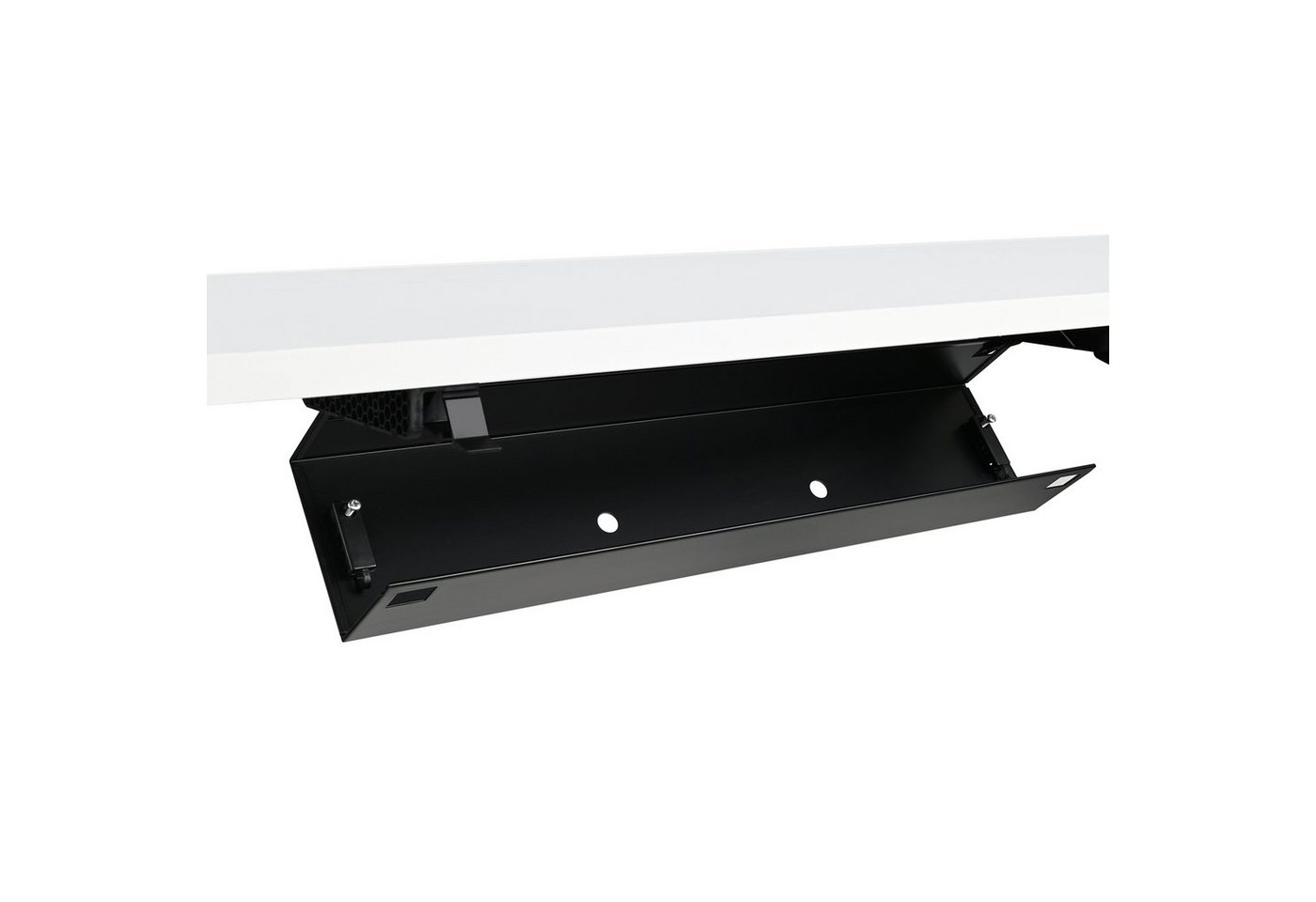 boho office® Kabelkanal, Kabelwanne 57 cm in schwarz, beidseitig klappbar mit viel Stauraum Bild 4