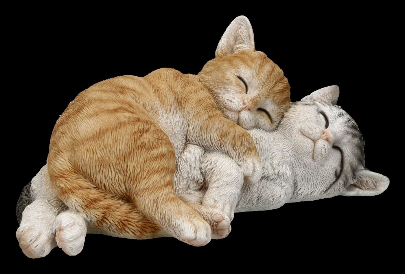 Figuren Shop GmbH Gartenfigur Katzenpaar Gartenfigur – Kuschelnde Kätzchen Katze 27 cm Dekofigur Bild 5