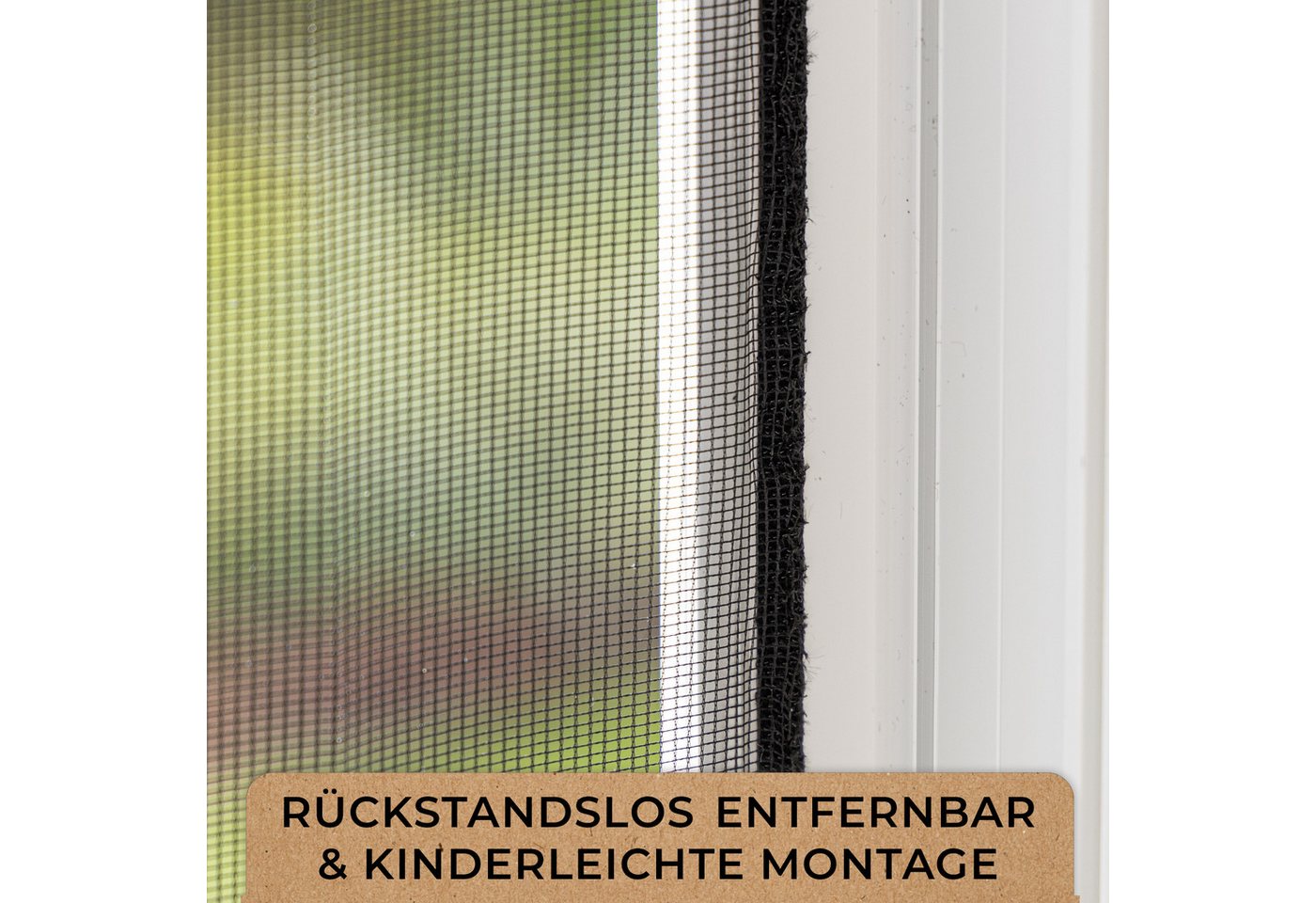 MÜCKENMEISTER Fliegengitter-Gewebe - Fliegengitter Fenster aus Polyester - zuschneidbar mit Klebestreifen, 130x150, schwarz oder weiß Bild 4