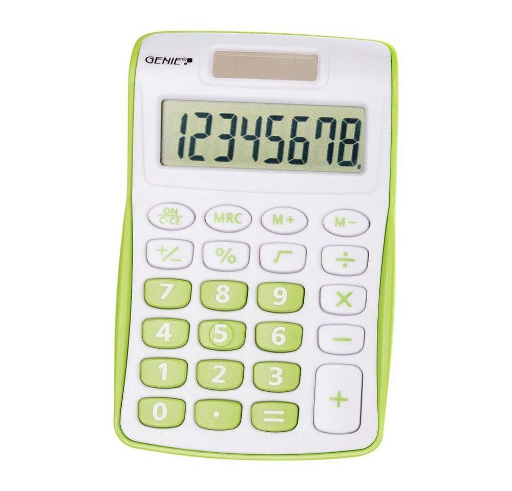 GENIE Taschenrechner 120 G, 8-stellig, Dual Power (Solar und Batterie), kompaktes Design