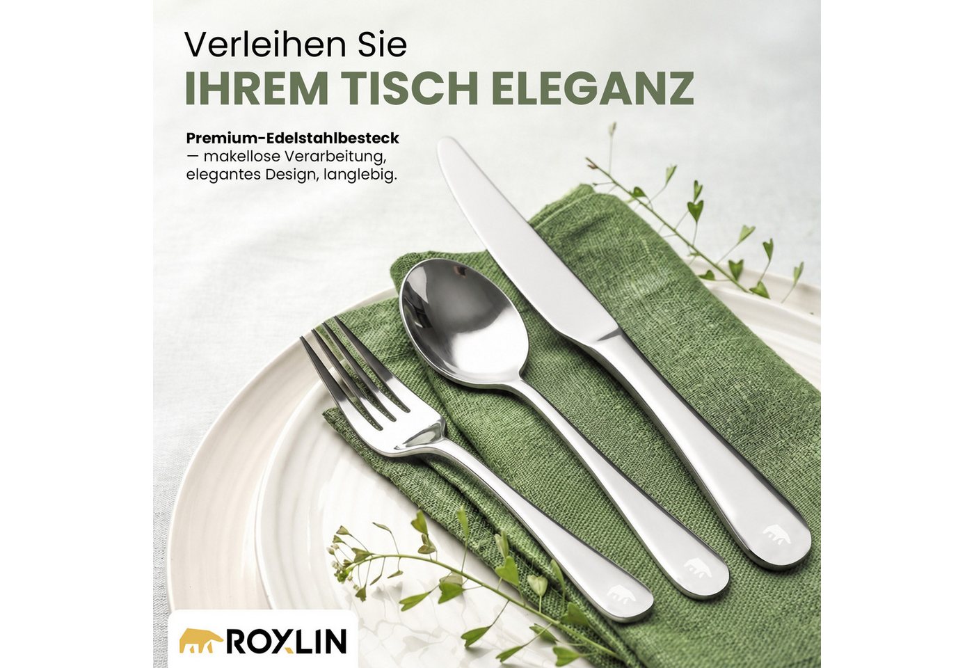 Roxlin Besteck-Set 30-teiliges Edelstahl-Besteckset modern & elegant 4 Farbe, 6 Personen, Edelstahl Bild 5