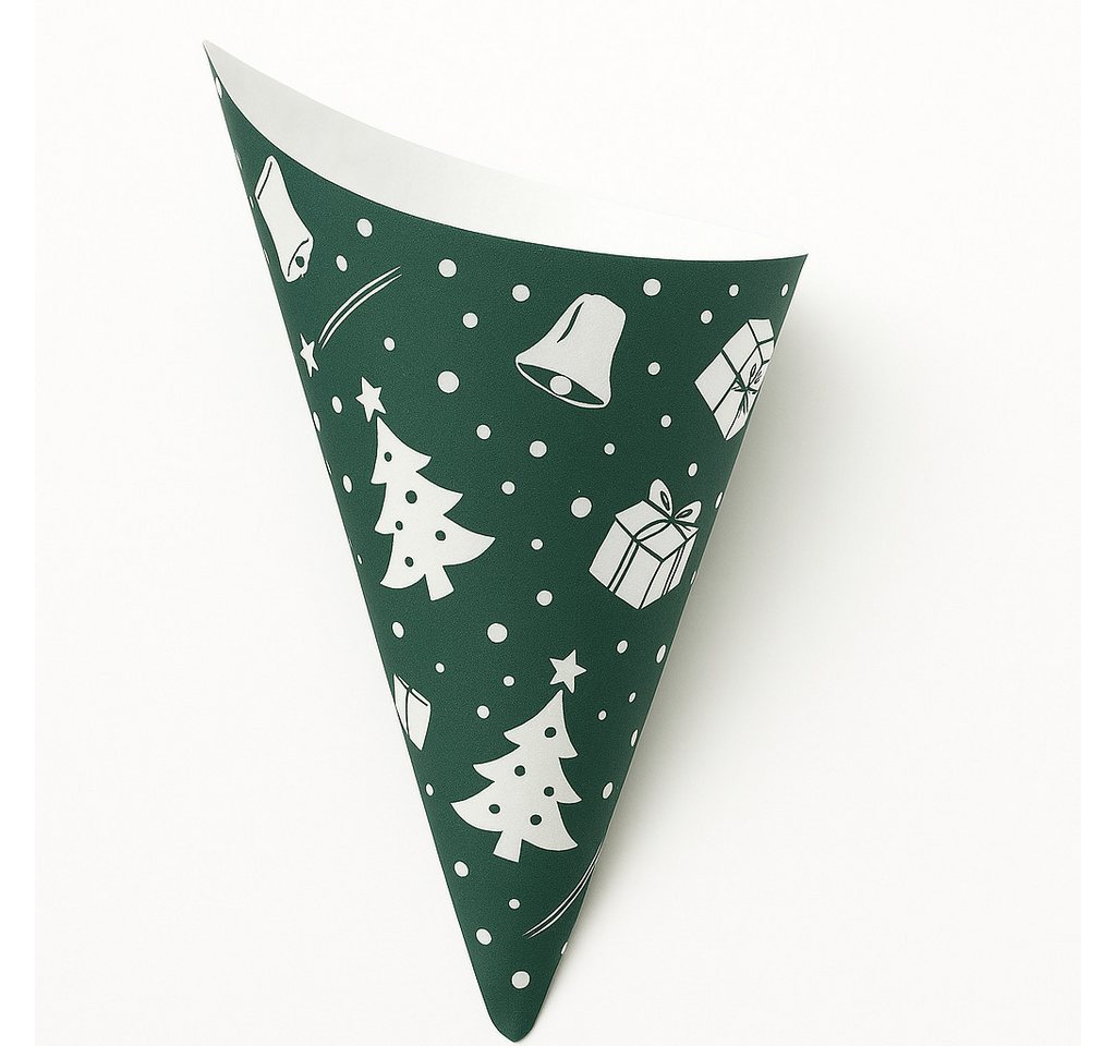 what the shop Papierspitztüten Geschenktüten Weihnachten 100 Stück 125 g oder 250 g grün/weiß