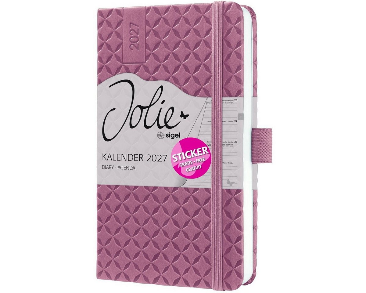 Sigel Taschenkalender Wochenkalender Jolie 2027 Hardcover ca. A6 Dusty Red 174 Seiten Bild 3