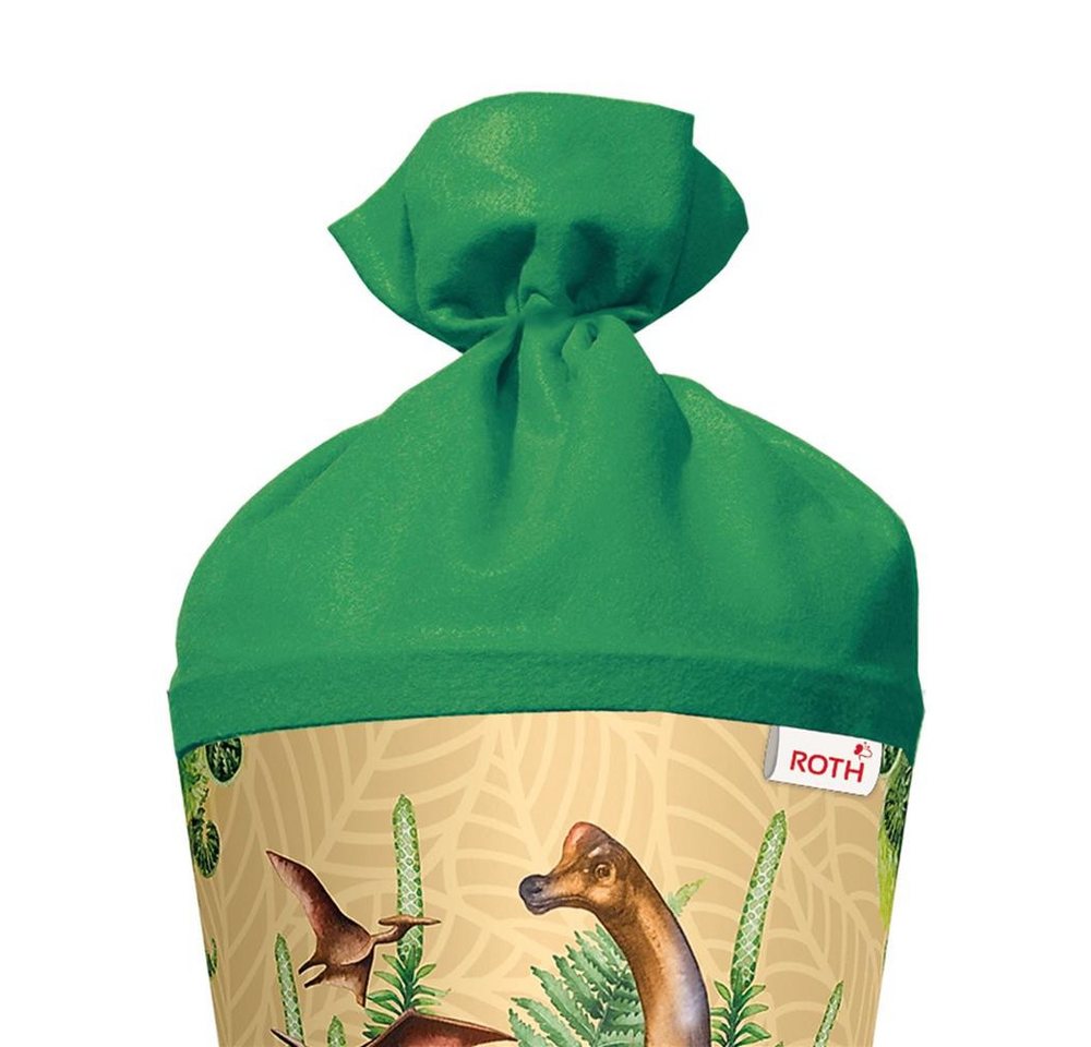 Roth Schultüte Veganosaurus 70 cm rund, Filzverschluss Dinosaurier Tiere