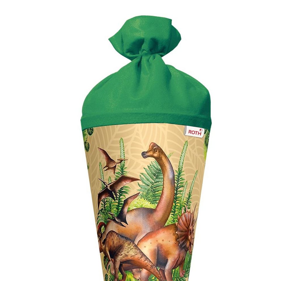 Roth Schultüte Veganosaurus 70 cm rund, Filzverschluss Dinosaurier Tiere Bild 2