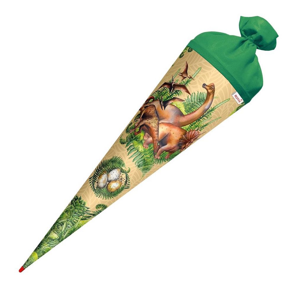 Roth Schultüte Veganosaurus 70 cm rund, Filzverschluss Dinosaurier Tiere Bild 3