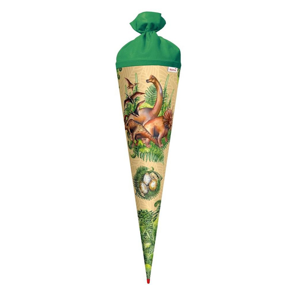 Roth Schultüte Veganosaurus 70 cm rund, Filzverschluss Dinosaurier Tiere Bild 5