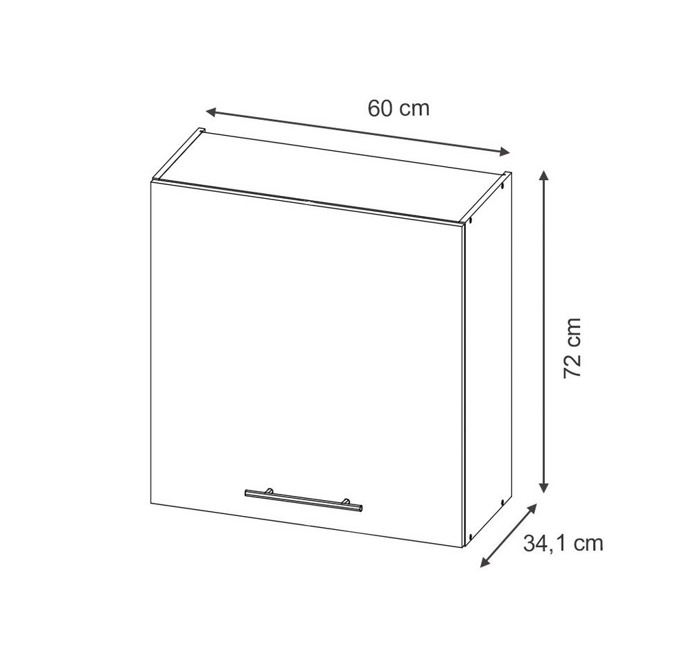Vicco Hängeschrank Fame-Line, Weiß Hochglanz, 60 cm (1-St) Bild 4