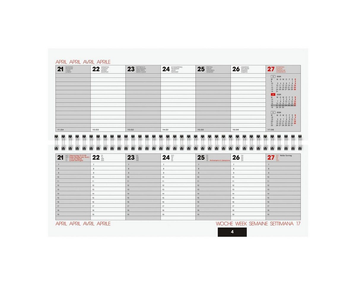 GLOCKEN Tischkalender 772, für 2027, 2 Seiten = 1 Woche Bild 3
