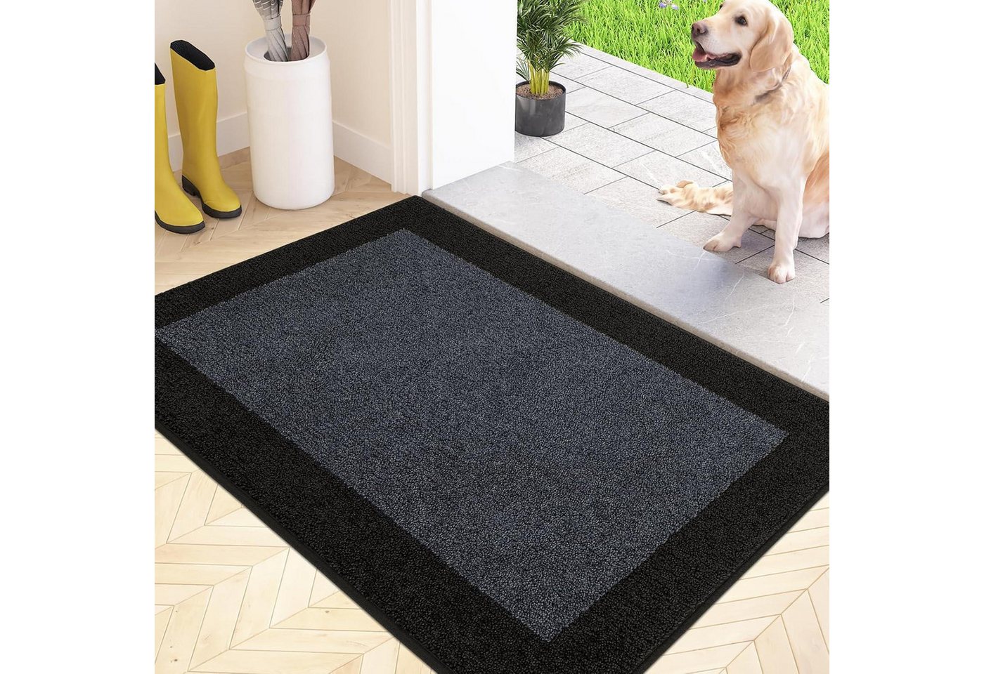 FCSDETAIL Fußmatte Schmutzfangmatte Innen 60x90 cm rutschfest waschbar absorbierend Bild 3