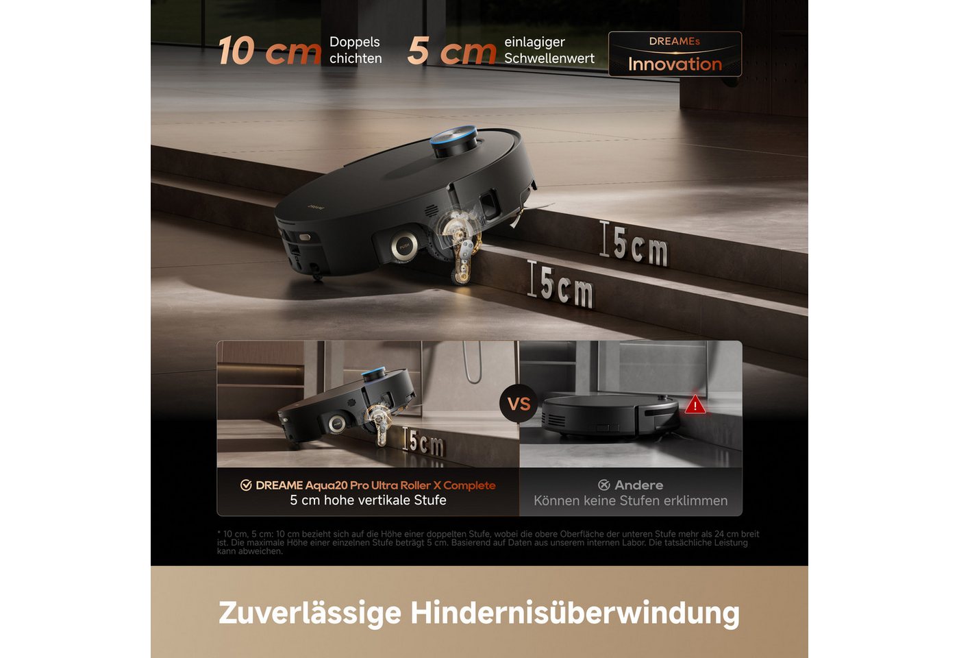 Dreame Nass-Trocken-Saugroboter Aqua20 Pro Ultra Roller X Complete Marble Black, 650 W, Vollautomatische Absaugstation, App-Steuerung Bild 3