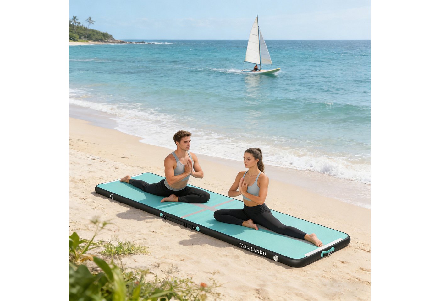CASSILANDO Gymnastikmatte Turnmatte Aufblasbar: Airtrack Matte 3/4/5m, 10cm Hoch für Training (Set, gymnastics mat), rutschfest