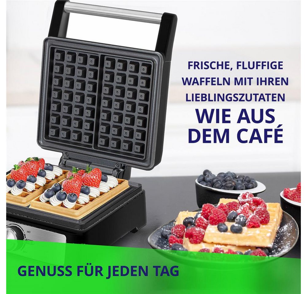 MPM Waffeleisen MPM MGO-41/C Waffeleisen für 2 belgische Waffeln 1600 W, 2 belgische Waffeln, 1600 W, tiefe Backplatten Bild 2